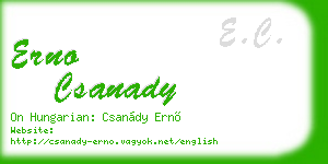 erno csanady business card